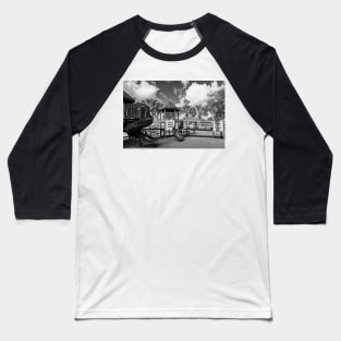 Empty Playground Dramatic Black and White Baseball T-Shirt